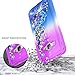 Galaxy Luna Case, Express 3, Galaxy Amp 2 w/ [Tempered Glass Screen Protector], NageBee Glitter Quicksand Liquid Flowing Shiny Sparkle Bling Cute Case for Samsung Galaxy J1 2016 (J120) -Purple/Blue