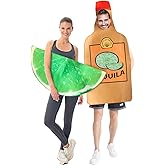 Fixoro Tequila and Lime Couples Costumes 2 Pcs - Couples Halloween Costumes for Adults Funny - Tequila Bottle and Lime Slice Couples Costumes for Cosplay Dress up Party