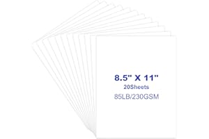 miikoul Cardstock Paper 8.5" x 11", 230gsm/ 85 Lb Heavyweight Cover Card Stock for Printer, DIY Crafts, Greeting Cards Making, Invitations, Scrapbooking, Drawing (White, 8.5"x11"/ 20 Sheets)