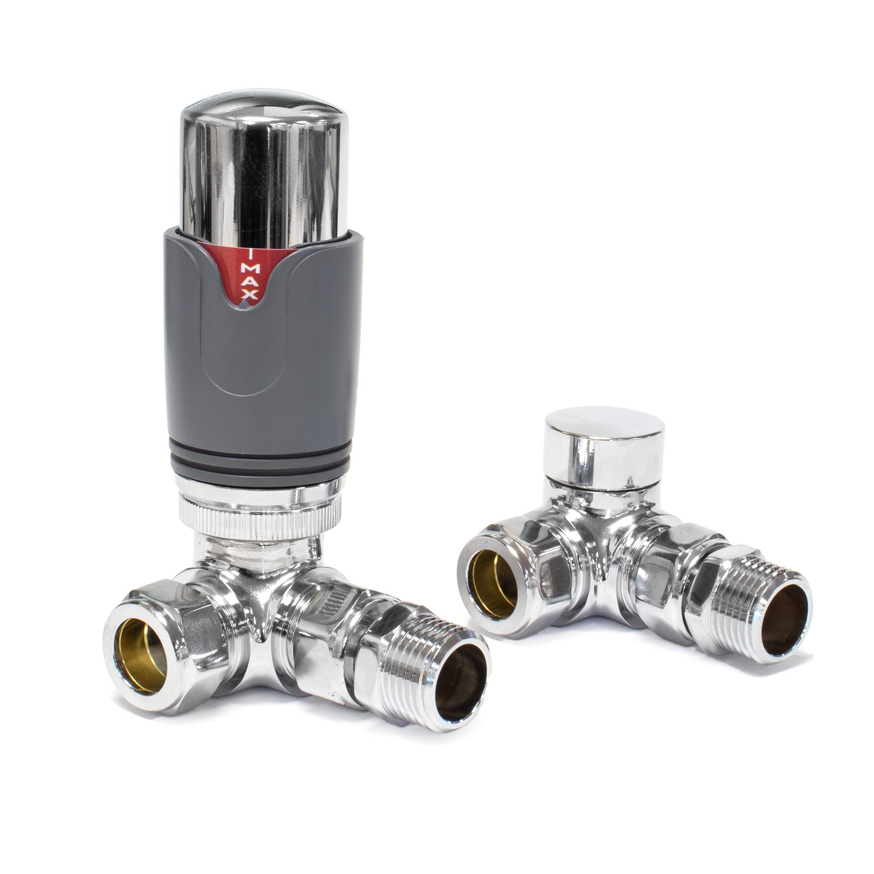 Adept Technology TRV c/w Lockshield and Modern Valves Head Kit (15mm x 1/2") Choice of Colours and Sizes (Corner, Slate Grey)