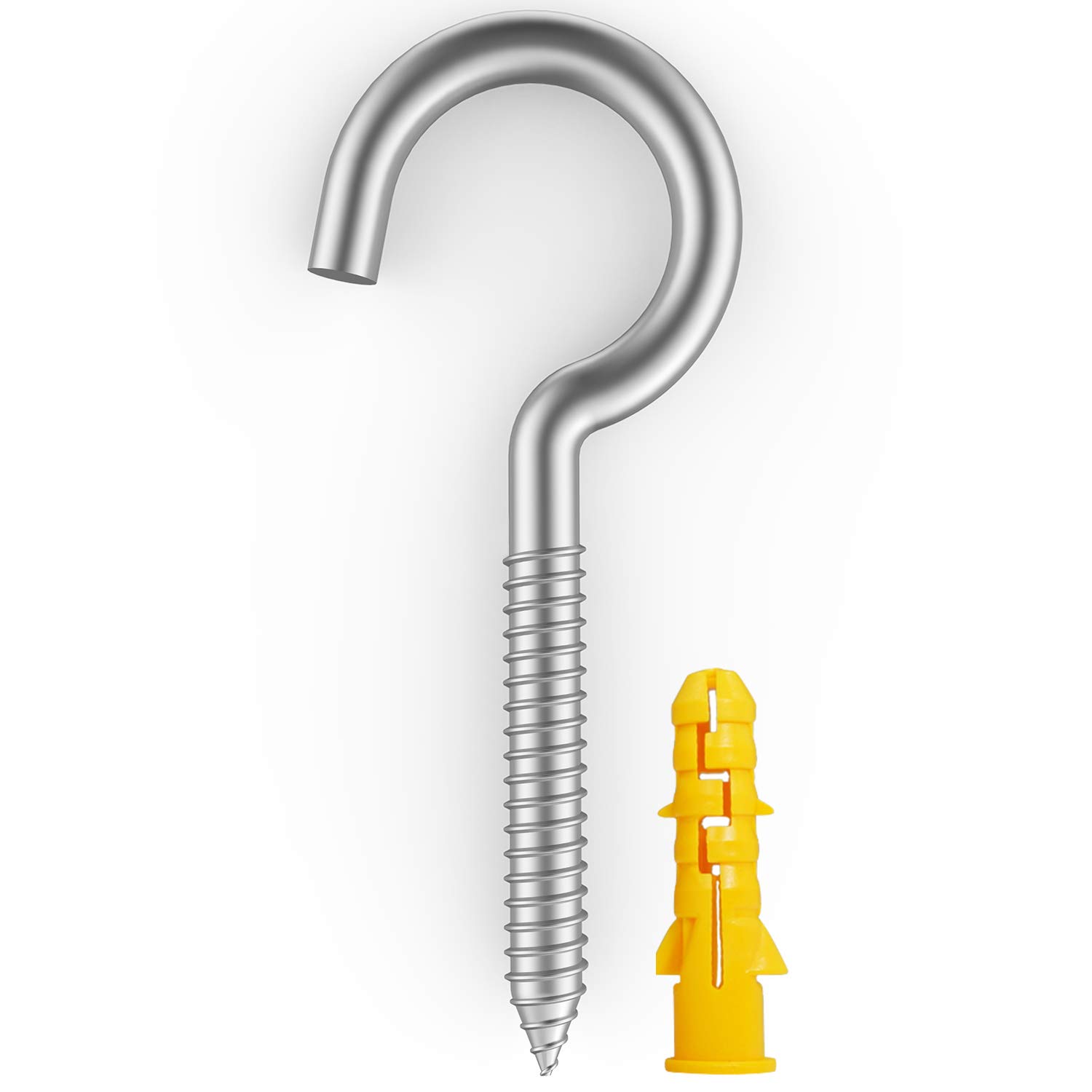 VANFLY 32-Piece Stainless Steel Ceiling Cup Hook Kit - Screw Hooks, Ring Screws for Home, Office & Outdoor Use - Lighting Hook Racks, Self-Tapping Hooks (2-3/4"X32PCS)