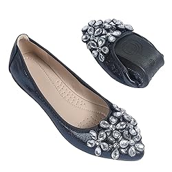 Hee grand Women Foldable Ballet Flats Bling