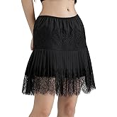 dzmelzu Lace Skirts, Y2K Lace Skirts for Women with Ruffle Floral, Widened Low Waist Layered Slip Skirt S-3XL