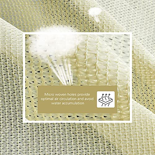 Outsunny Sonnensegel Sonnendach Sonnenschutz Rechtecke HDPE Cremeweiß 3 x 4 m – Bild 7
