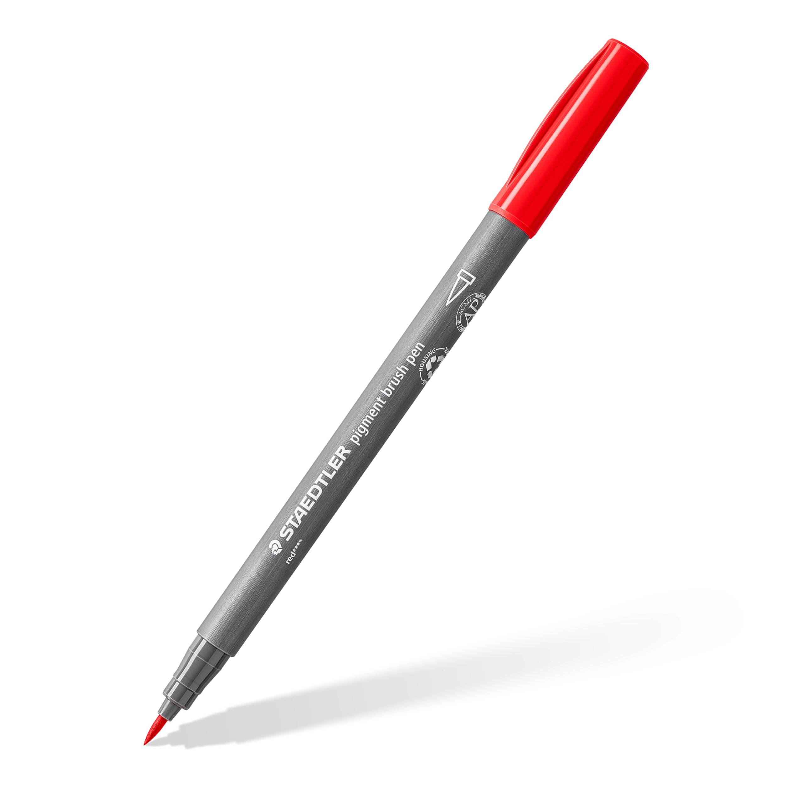 STAEDTLER 371-2 Pigment Arts Brush Pen - Red (Box of 10)