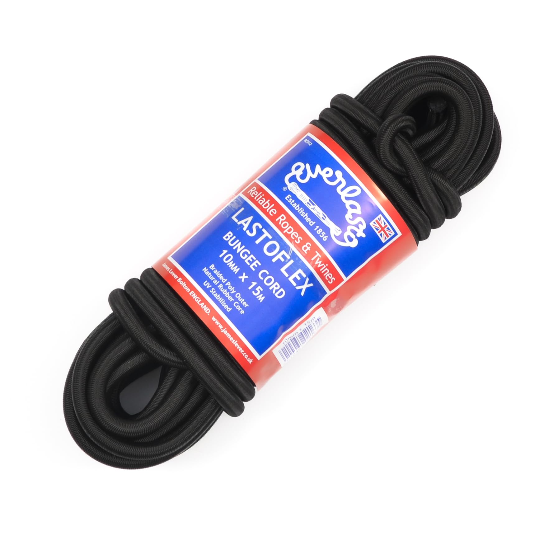 Everlasto 'Lastoflex' Elastic Bungee Cord Shock Cord Rope Black 10mm x 15M