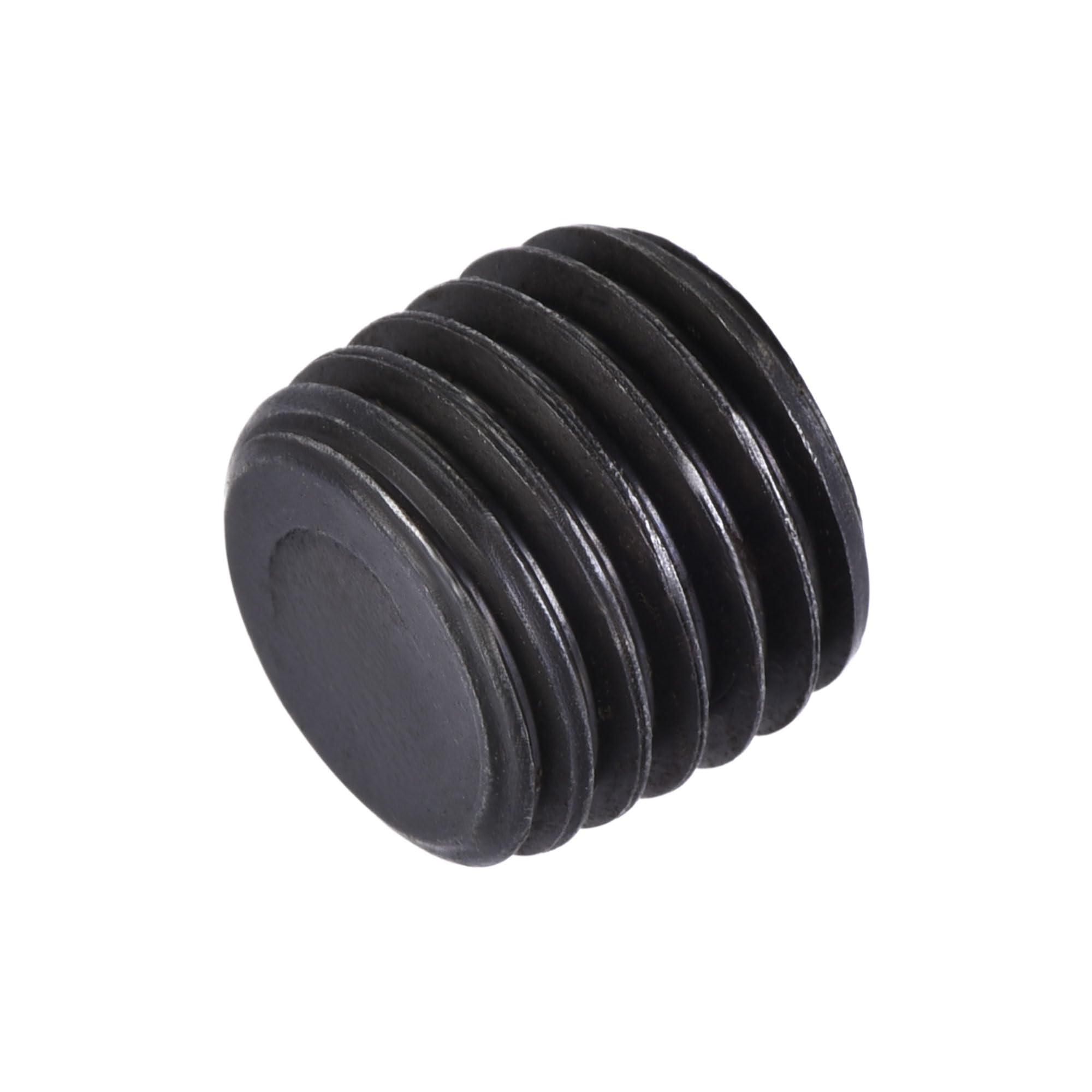 sourcing map Carbon Steel Internal Hex Thread Socket Pipe Plug, M12x1.5 Male Thread Black Pipe Cap, for Garden Pipe Pneumatic Solenoid Valve, 5Pcs