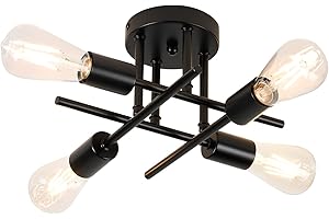 jinpinhaos Semi Flush Mount Ceiling Lights Fixture for Kitchen, Bedroom, Living Room, Hallway, Dining Room Modern Farmhouse Lighting 4 Light E26 Socket