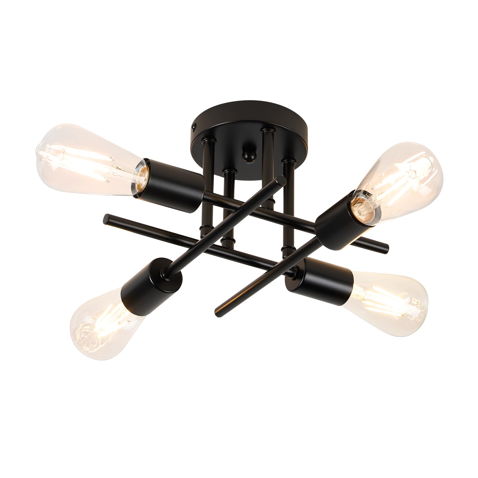 Photo 1 of Sputnik Ceiling Light Fixture for Kitchen, Bedroom, Living Room, Hallway, Dining Room Modern Farmhouse Lighting 4 Light E26 Socket