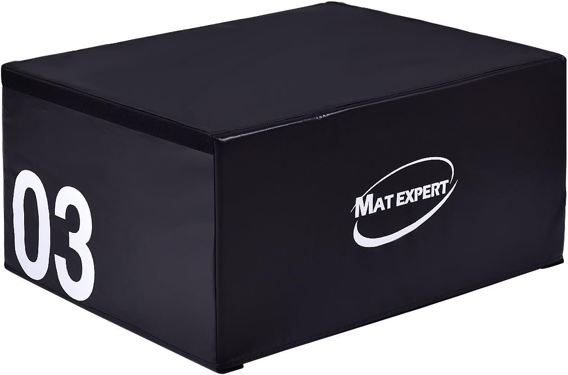 GLACER Jumping Box, 3 in 1 Plyo Box, 35"x 30"x 20" Foam Plyometric Box, Skid-Proof Surface, Hook & Fastener Attached, Independent Use/Jump Equipment Set, Suitable for Beginner