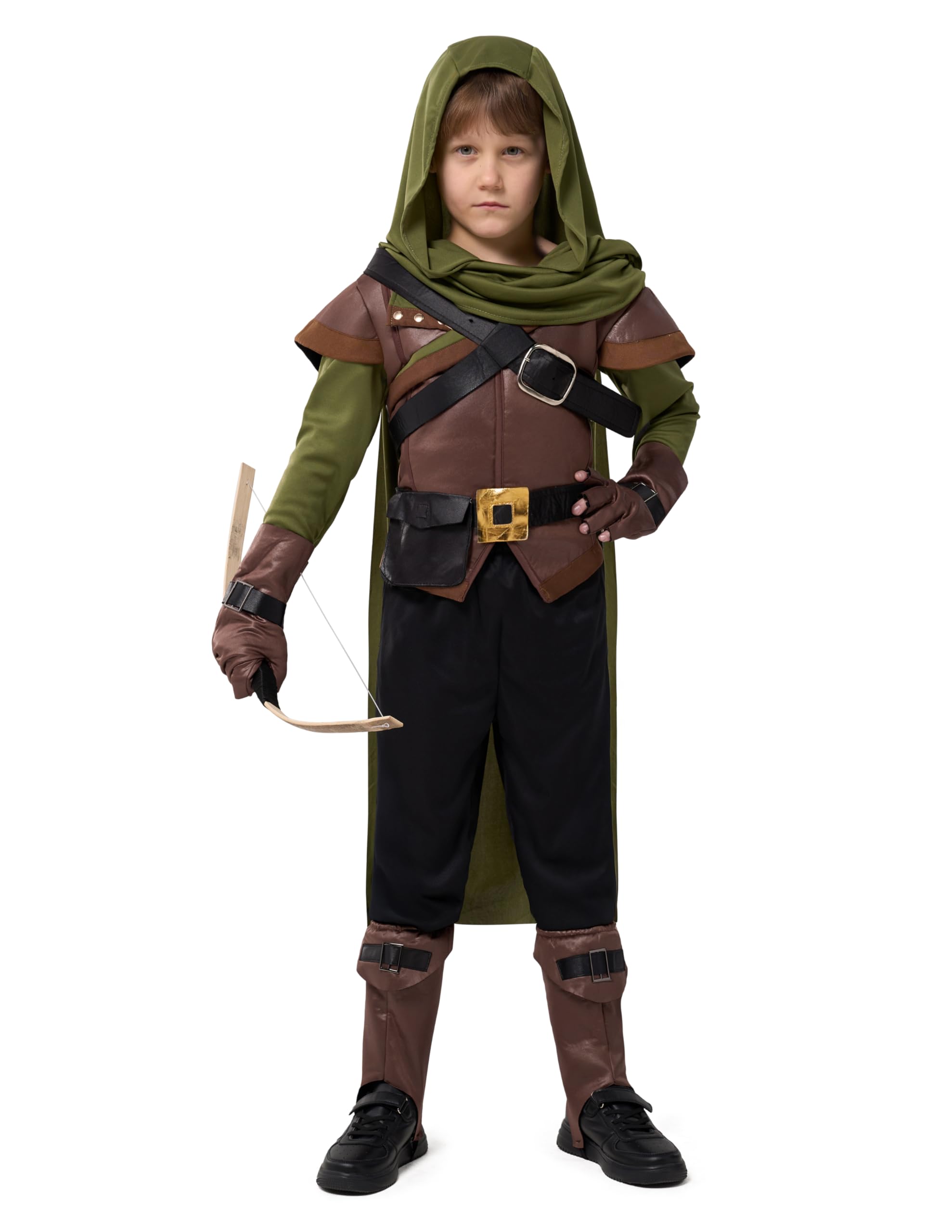 Photo 1 of Spooktacular Creations Boys Robin Hood Costume, Toddler Child Green Robin Outfit Set with Gloves for Kids Halloween Dress Up Role Play Parties, XL