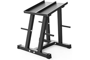 PAPABABE Adjustable Dumbbell Stand with 1 inch Plate Tree, Heavy-Duty Dumbbell Column Rack with 500LB Capacity - Compact Space-Saving Design, Anti-Tip Base & Ergonomic Height for Home Gym Organization