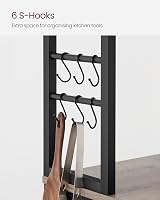 VASAGLE Kitchen Storage Rack Coffee Bar 6 Shelves 6 Hooks 40x60x167 cm view 8