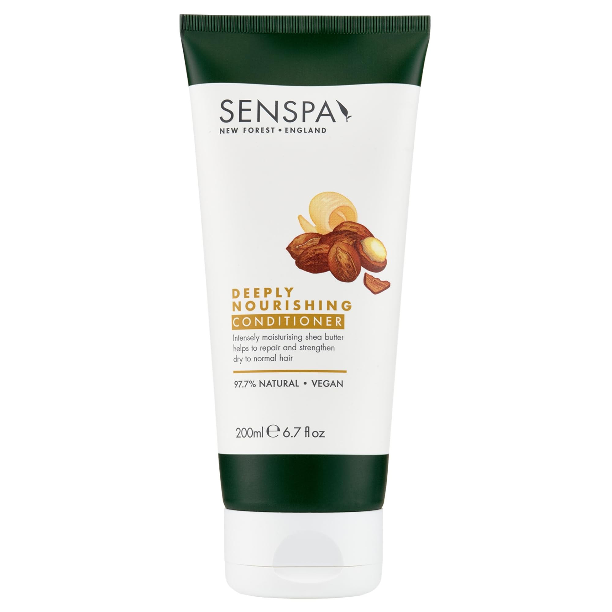 SenSpa Deeply Nourishing Conditioner - Vegan Shea Butter & Argan Oil Deep Conditioning Treatment for Dry to Normal Hair, Silicone & Sulphate Free Conditioner for Dry Damaged Hair - 200ml