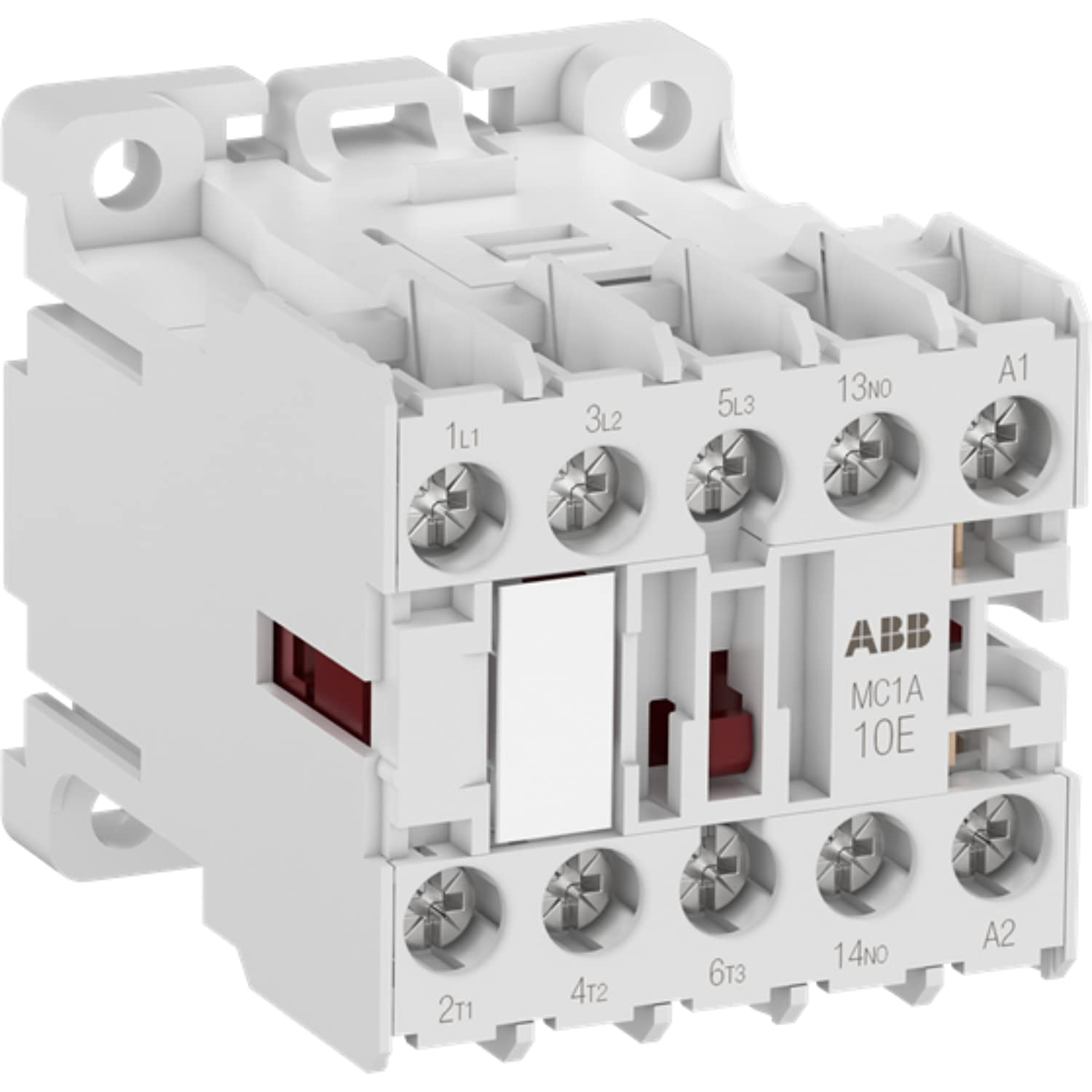 Mini Contactor, Model MC1A310AT1, 3 Main Contacts NO and 1 Auxiliary Contact, 24V 50/60Hz, White, 5.6 x 4.5 x 4.8 cm (Reference: 1SAL102617R9901)
