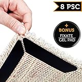Rug Grippers by LEALSO Gripper – 8 pcs Black Anti Curling Rug Gripper. Anti Slip Straight Carpet Gripper for Corners and Edges – Anti Slip Rug Pad for Rugs – Ideal Rug Stopper For Kitchen | Bathroom