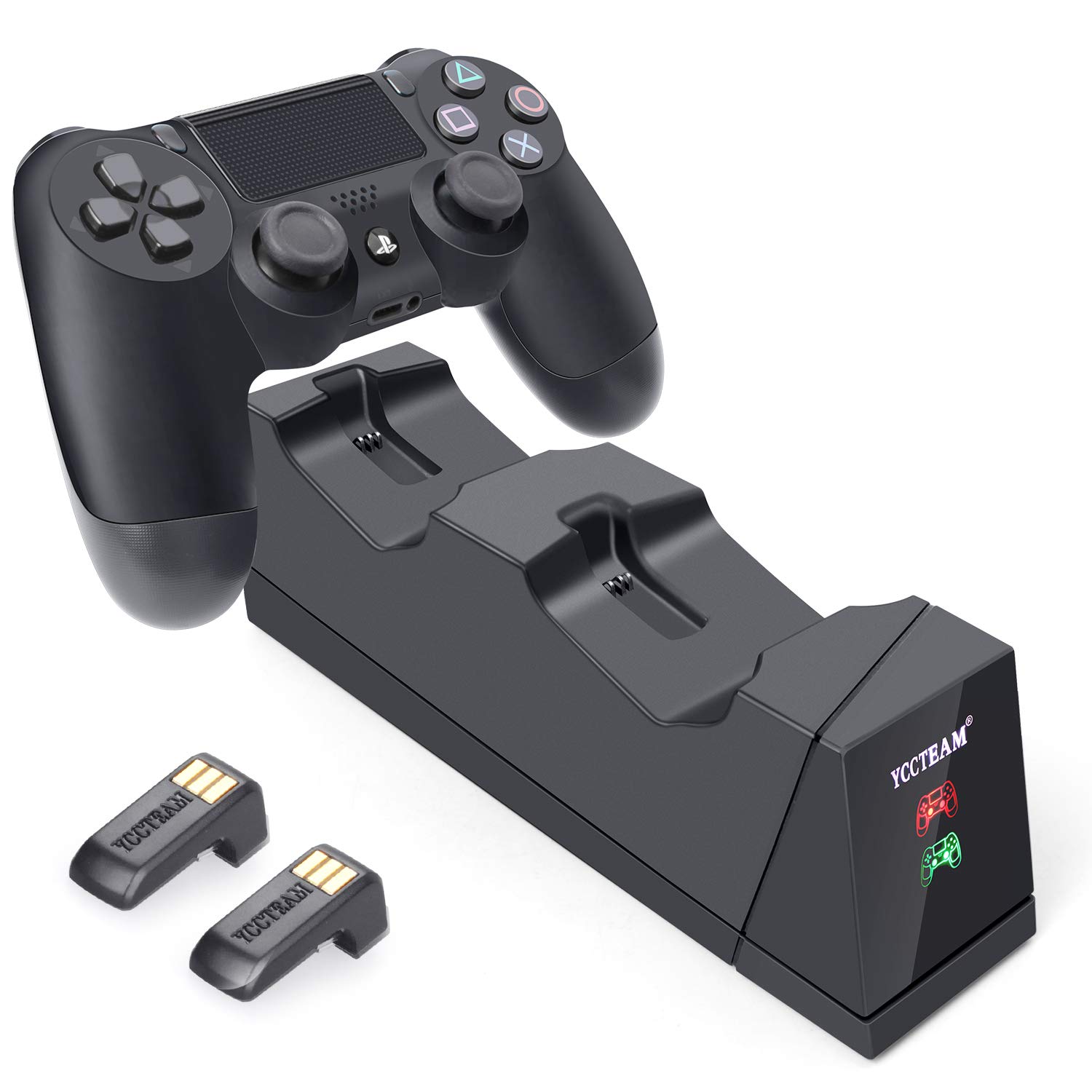 PS4 Controller Charger,Dualshock 4 Dual USB Fast Charging Docking Station Stand for Sony Playstation 4 PS4,PS4 Pro,PS4 Slim Controller,Black