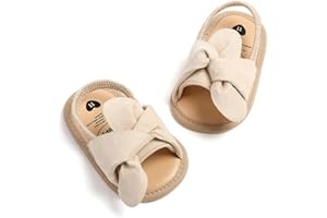 Bellocasa Infant Baby Girls Sandals Summer Open Toe Wedding Princess Dress Shoe Soft Sole Baby Shoes for Newborn Girl