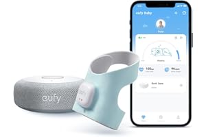 eufy Baby S320 Smart Sock Baby Monitor with 2.4 GHz Wi-Fi, Track Sleep Patterns, Naps, Heart Rate, and Blood Oxygen Levels, S