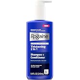 Rogaine Men's Thickening 2 in 1 Shampoo + Conditioner, 8.4 fl. oz | Rosemary Oil, Keratin &amp; Citric Acid, Leaves Hair Visibly Thicker, Not Minoxidil