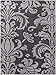 Vavu Damask Light Grey Charcoal Floral Modern Area Rug 2x4 ( 2'3