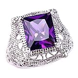 Psiroy Women's 925 Sterling Silver 5ct Gemstone Filled Ring