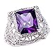 Psiroy Women's 925 Sterling Silver 5ct Gemstone Filled Ring