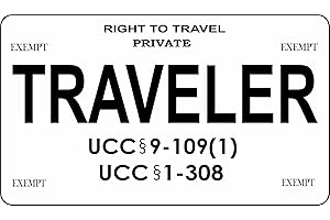 LICENSE PLATES ONLINE Traveler Right to Travel On White Motorcycle License Plate