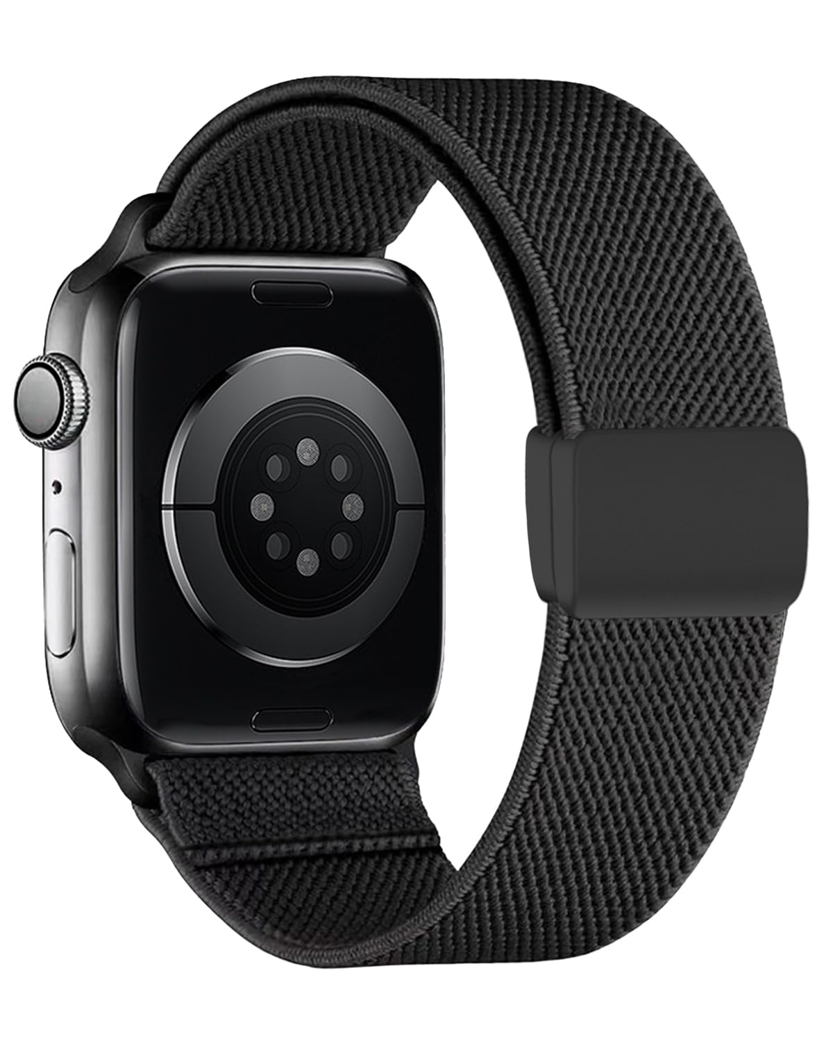 MAKCPOIMER Stretchy Nylon Solo Loop Band Compatible with Kids Apple Watch Band 38mm 40mm 41mm & 42mm 44mm 45mm, Magnetic Buckle Adjustable Elastic Nylon Strap Replacement for iWatch Series