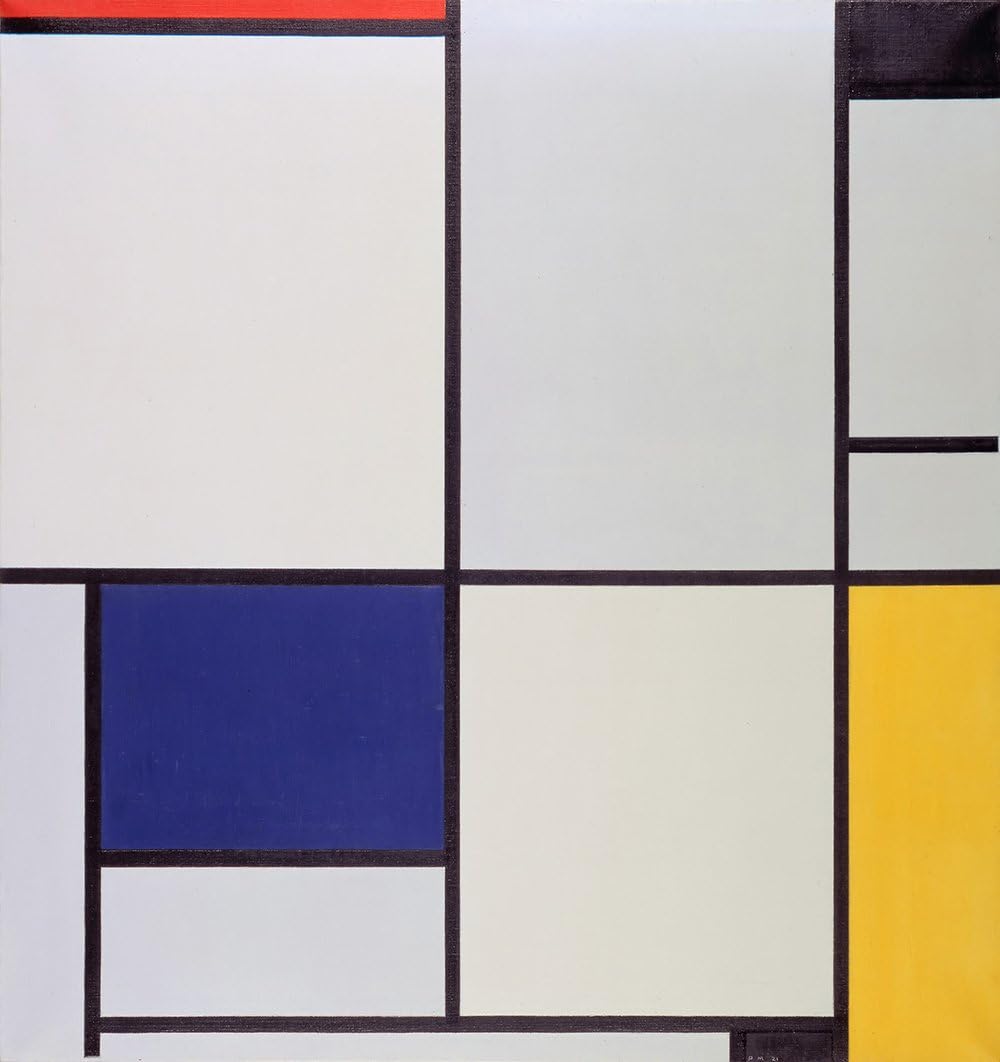 Spiffing Prints Piet Mondrian - Tableau I - Small - Semi Gloss Print Vintage Wall Art Poster Picture Giclee Artwork Modern Contemporary & Fine Art Print