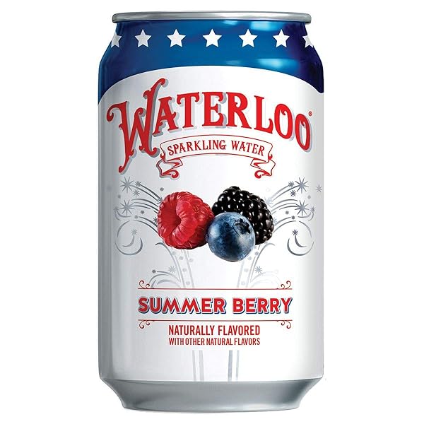 WATERLOO SPARKLING WATER, SUMMER BERRY NATURALLY FLAVORED, PACK OF 24, 12 FL OZ CANS | ZERO CALORIES | ZERO SUGAR OR ARTIFICIAL SWEETENERS | ZERO SODIUM