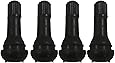 ABN Snap-In Standard Length Black Rubber Valve Stem 4-Pack for Tubeless 0.453&rdquo; Inch 11.5mm Rim Holes on Vehicles
