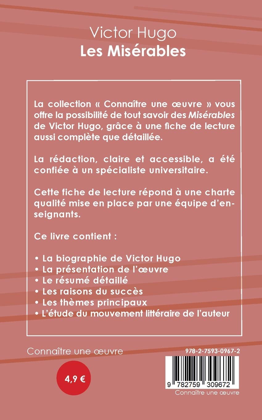 Amazon Fr Fiche De Lecture Les Miserables De Victor Hugo Analyse Litteraire De Reference Et Resume Complet Hugo Victor Livres