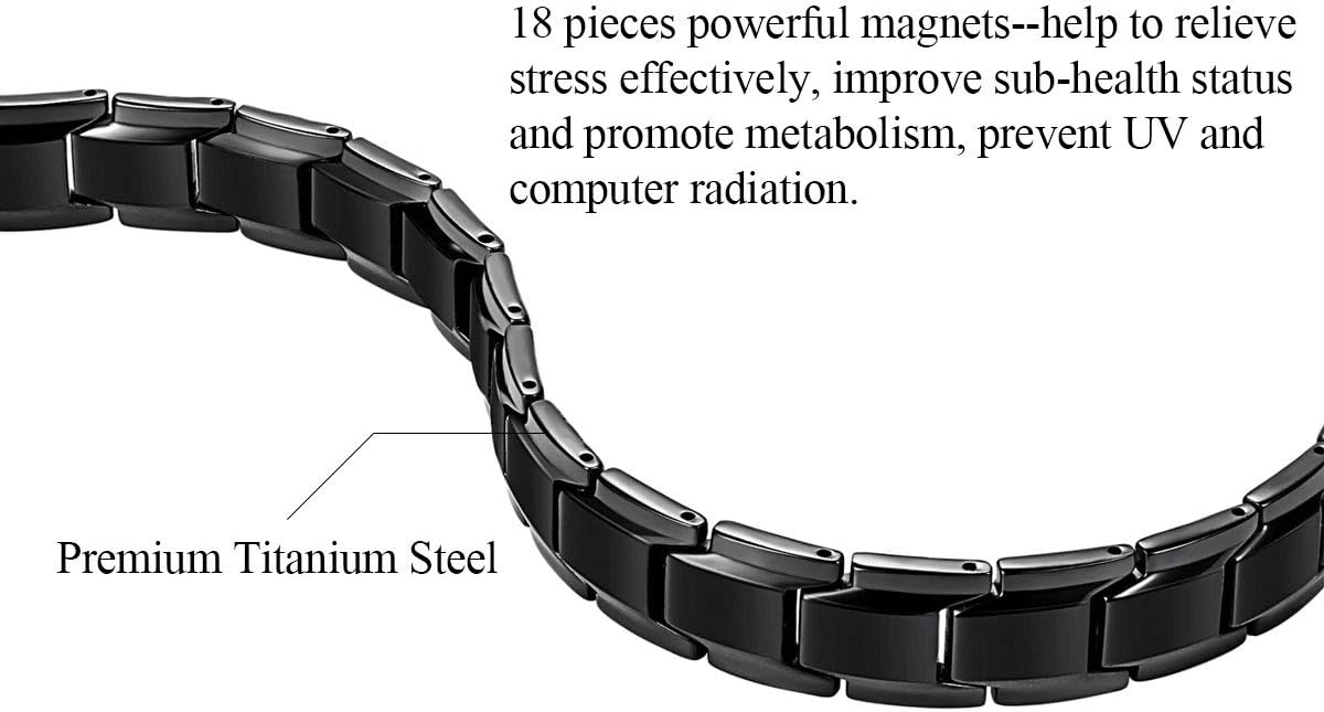 Jeracol Titanium Steel Magnetic Bracelets for Men,Magnetic Wristband with Ultra Strength Magnets - Image 4