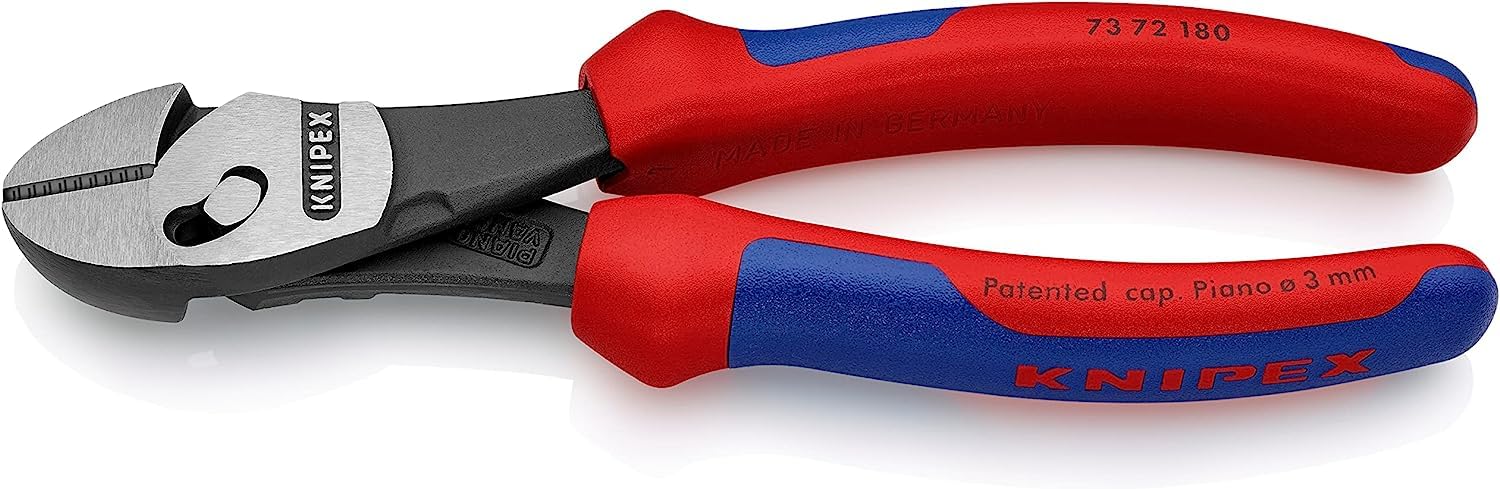 KNIPEX Twinforce High Performance Diagonal Cutters in Blister with Multi-Component Handles 180 mm, 73 72 180 BK