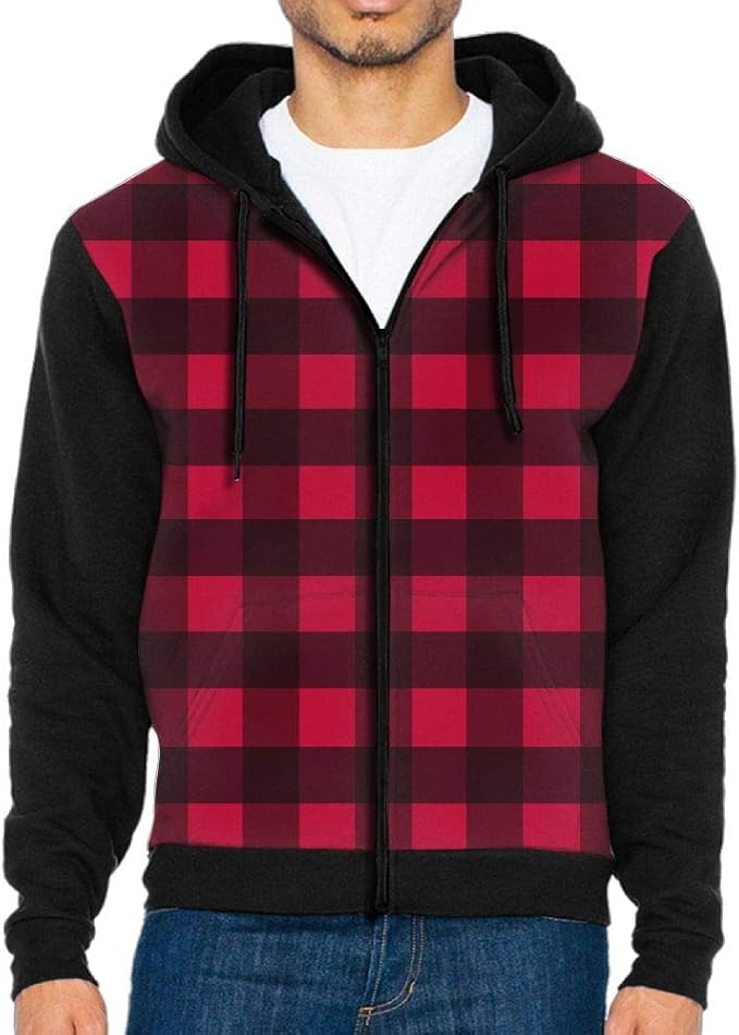 buffalo plaid double hoodie