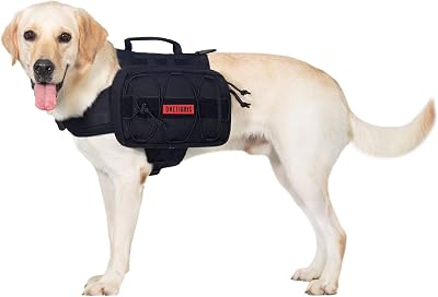 OneTigris Mammoth Dog Backpack 2.0 Version L Black 3L Pouches 17-23.5in