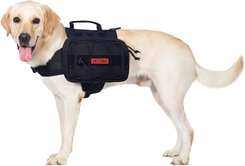 OneTigris Mammoth Dog Backpack 2.0 Version L Black 3L Pouches 17-23.5in