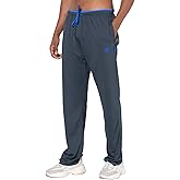 NEIKU Mens Lightweight Sweatpants with Pockets Open Bottom Mesh Athletic Pants for Running