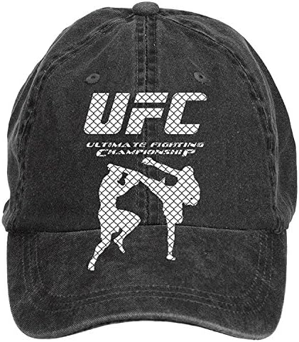 Feimengshirt Adjustable UFC Logo Washed 100% Cotton Baseball Cap Black
