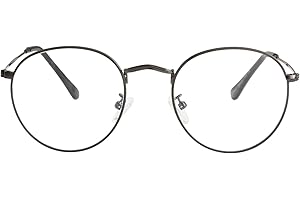 Kursan Classic Round Metal Clear Lens Glasses for Women Men Circle Frame Non-Prescription Eyeglasses