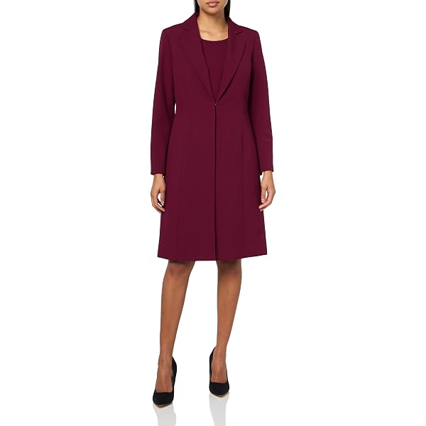 le suit long jacket dress suit Le Suit Women's Long Coat and Basic Sheath Dress Set