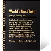 THEBESTU World's Best Team 160 Pages Blank Gold Spiral Notebook, Funny Appreciation Gifts for Team Member Boss Leader Manager, Thank You Gifts, Farewell Gifts for Tutor Team Leader, Boss Day Gifts