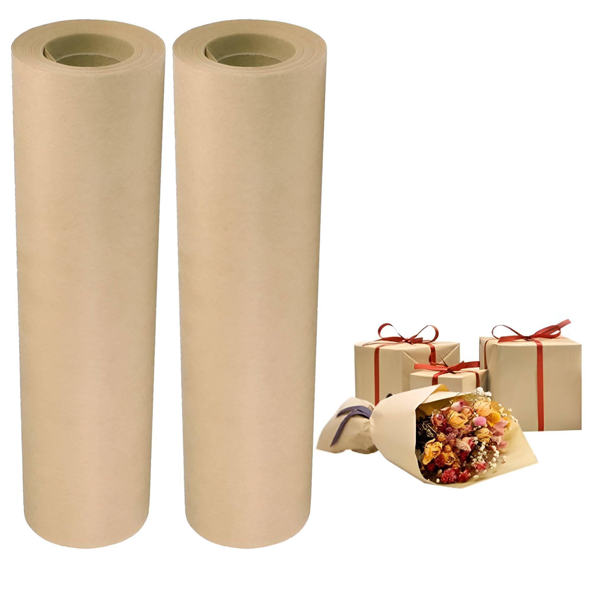 ASPIRE UK 1 Brown Kraft Paper Roll 400mm x 30m - Biodegradable & Recyclable - Multipurpose Wrapping Paper Roll with Premium & Rustic Finish - Great for Gift Wrapping, Parcel Packing and Arts & Craft