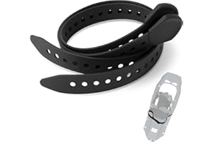 ERETOW 18 Inch Snowshoe Straps Replacement for MSR Snowshoe Binding Straps Kit - Compatible with MSR Denali Evo Ascent Snowshoes & PosiLock Bindings, Black, 2 Pack