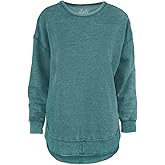 Royce Brand Melange Poncho Fleece: Long Sleeve Crew Neck Hi-Lo Round Bottom, Emerald, XL