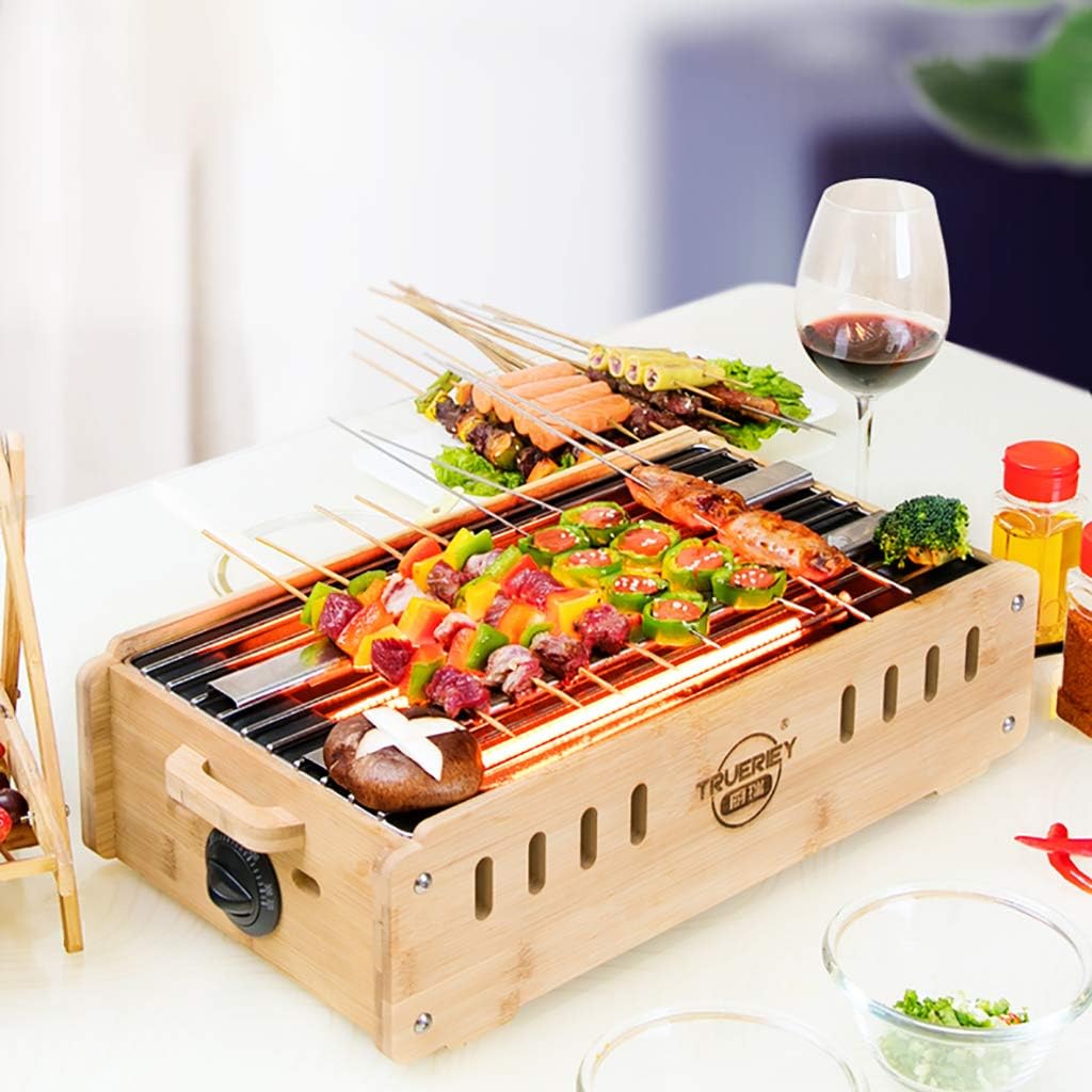 review Electric and Charcoal Dual-use Grill, Easy to Clean, Overheating Protection