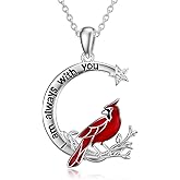 TOUPOP Cardinal Necklace for Women 925 Sterling Silver Red Cardinal Pendant Necklace Sympathy Memorial Jewelry Christmas Gifts for Women Mom Her