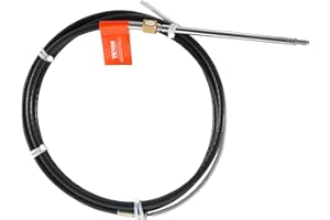 VEVOR Boat Steering Cable, 17 Feet Outboard Marine Rotary Steering Cable, 1/2 Ton High Tensile Strength, Replacement Steering