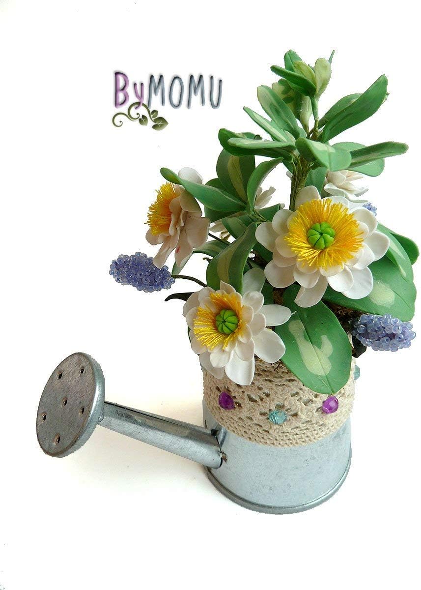 Clay Flowers Cold Porcelain Miniature Dwarf Schefflera Home Decor Hand Made